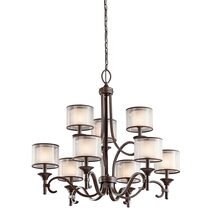 Lacey 9 Light Chandelier Mission Bronze - KL/LACEY9/MB