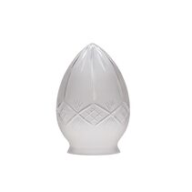 Small Plain Cut Egg Glass Frosted - S1060