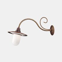 Barchessa Small Outdoor Wall Light With White Glass IP44 - 220.25.ORB