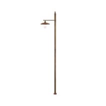 Barchessa 1 Light Large Pole Light With White Glass IP44 - 304.H7.ORB