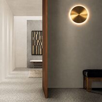 Luna 300mm 12W Dimmable LED Wall Light Satin Brass / Tri-Colour - UWL-LUNA-300-SB