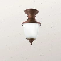 Venezia Large Ceiling Light With White Glass IP44 - 248.03.ORB
