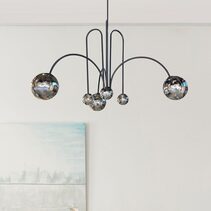 Arch 6 Light Pendant Black / Smoke