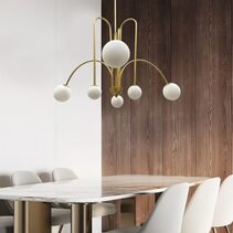 Arch 6 Light Pendant Gold / Opal