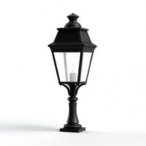Avenue 3 N° 5 35W LED Bollard Light Dark Black & Clear Glass IP44 / Warm White - 103018000