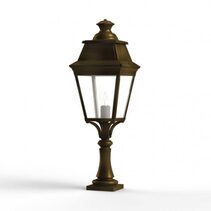 Avenue 3 N° 5 35W LED Bollard Light Gold Patina & Clear Glass IP44 / Warm White - 103018009