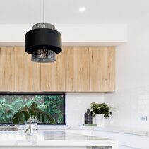 Layla 30 Cylindrical Pendant Light Black