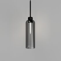 Parlour Lite Elong Pendant Light Textured Black / Smoke