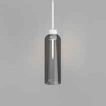Parlour Lite Elong Pendant Light Textured White / Smoke