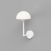 Orb Dome Long Arm Wall Light White IP44