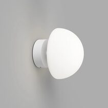 Orb Dome Short Arm Wall Light White IP44