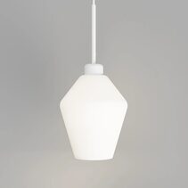 Parlour Lite Geo Pendant Light Textured White / White