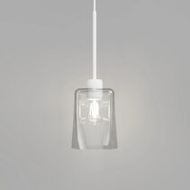 Parlour Square / Round Lite Glass Pendant Light Textured White