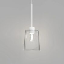 Parlour Square / Square Lite Glass Pendant Light Textured White