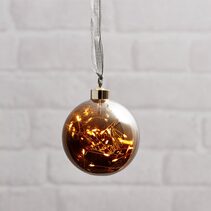Glow Battery Operated Hanging Ball Light Black-Transparent / Warm White - 410592