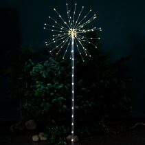 Fireworks Battery Operated Fairy Lights With Stake Black / Warm White IP44 - 411186