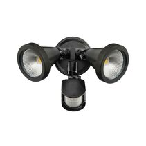 Stinger 20W LED Twin Spotlight With Sensor Black / Tri-Colour IP44 - 22289/06