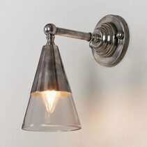 Otto Wall Light With Glass Shade Antique Silver - ELPIM31376GLAAS