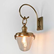 Savoy Outdoor Wall Light With Glass Shade Antique Brass - ELPIM57829AB