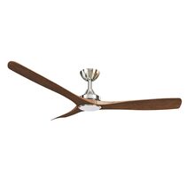 Spitfire 52" DC Ceiling Fan With 18W Dimmable LED Nickel Motor / Koa Polymer Blades / Tri-Colour - SPD52BNKALED