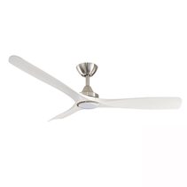 Spitfire 52" DC Ceiling Fan With 18W Dimmable LED Nickel Motor / White Wash Polymer Blades / Tri-Colour - SPD52BNWWLED