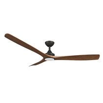 Spitfire 60" DC Ceiling Fan With 18W Dimmable LED Black Motor / Koa Polymer Blades / Tri-Colour - SPD60BKKALED