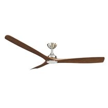 Spitfire 60" DC Ceiling Fan With 18W Dimmable LED Nickel Motor / Koa Polymer Blades / Tri-Colour - SPD60BNKALED