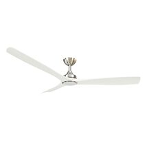 Spitfire 60" DC Ceiling Fan With 18W Dimmable LED Nickel Motor / White Polymer Blades / Tri-Colour - SPD60BNWHLED