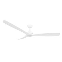 Spitfire 60" DC Ceiling Fan With 18W Dimmable LED White Motor / White Polymer Blades / Tri-Colour - SPD60MWWHLED