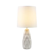Ava Geo Ceramic Table Lamp White - LL-27-0254