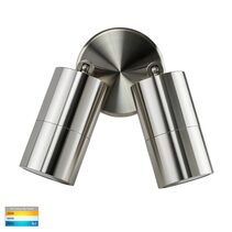 Tivah 6/10/14W 240V Double Adjustable LED Wall Pillar Light 316 Stainless Steel / Tri-Colour - HV1305T
