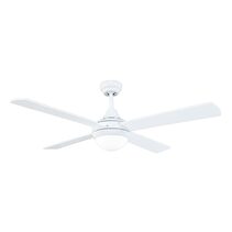 Tempo Plus 48" AC Ceiling Fan White With 2 x E27 Light & Remote - 22273/05R