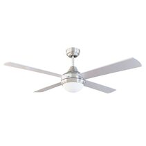 Tempo Plus 48" AC Ceiling Fan Brushed Chrome With 2 x E27 Light - 22273/13