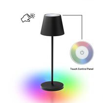 Enoki Portable RGB Battery Operated Touch Table Lamp Black - LL0516B