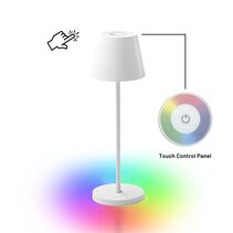 Enoki Portable RGB Battery Operated Touch Table Lamp White - LL0516W