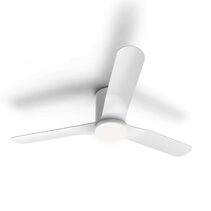 Anglesea 52" DC 3 Blade Hugger Ceiling Fan With 16W LED Dimmable Light White / Tri-Colour - ANGLESEA/52/LT/WH