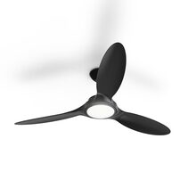 Bronte 54" DC 3 Blade Ceiling Fan With 20W LED Dimmable Light Black / Tri-Colour - BRONTE/54/LT/BK