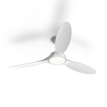 Bronte 54" DC 3 Blade Ceiling Fan With 20W LED Dimmable Light White / Tri-Colour - BRONTE/54/LT/WH