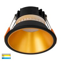 Gleam 9W Dimmable LED Downlight Black & Gold / Tri-Colour - HV5528T-BG