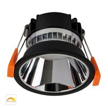 Gleam 9W Dimmable LED Downlight Black & Chrome / Dim to Warm - HV5529D2W-BC
