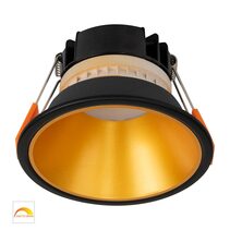 Gleam 9W Dimmable LED Downlight Black & Gold / Dim to Warm - HV5528D2W-BG