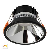 Gleam 9W Dimmable LED Downlight Black & Chrome / Dim to Warm - HV5528D2W-BC