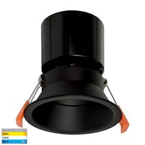 Prime 12W Deepset Dimmable LED Downlight 105mm Black / Tri-Colour - HV5514T-BLK