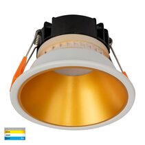 Gleam 9W Dimmable LED Downlight White & Gold / Tri-Colour - HV5528T-WG