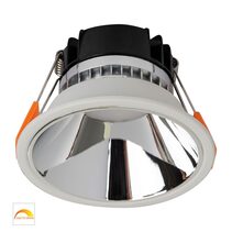 Gleam 9W Dimmable LED Downlight White & Chrome / Dim to Warm - HV5528D2W-WC