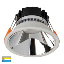 Gleam 9W Dimmable LED Downlight White & Chrome / Tri-Colour - HV5528T-WC
