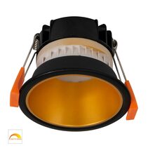 Gleam 9W Dimmable LED Downlight Black & Gold / Dim to Warm - HV5529D2W-BG