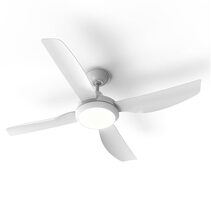 Coolum 48" AC 4 Blade Ceiling Fan With 20W LED Dimmable Light White / Tri-Colour - COOLUM/48/LT/WH