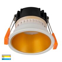 Gleam 9W Dimmable LED Downlight White & Gold / Tri-Colour - HV5529T-WG