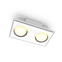 Buller 2 Light 3 in 1 Bathroom Heater & Exhaust With LED Downlight White / Tri-Colour - BULLER/2LT/WH